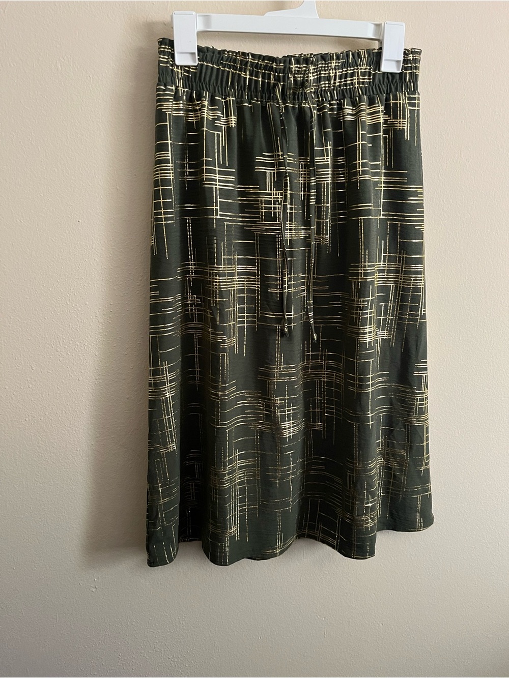 Messini Green and Gold Midi Skirt